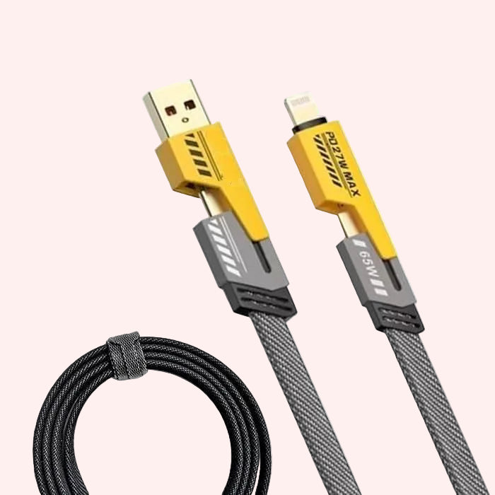4 in 1 charging cable with usb c and lightning connectors