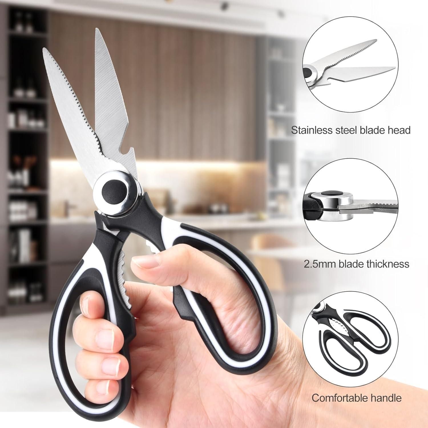 kitchen scissors with cutter and opener for multipurpose use