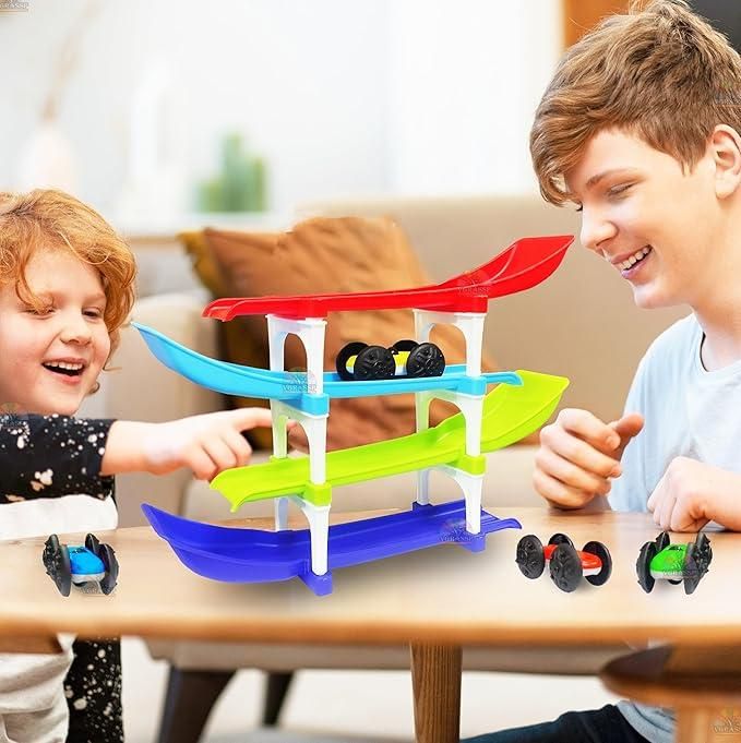 multi level car ramp set for kids toy play