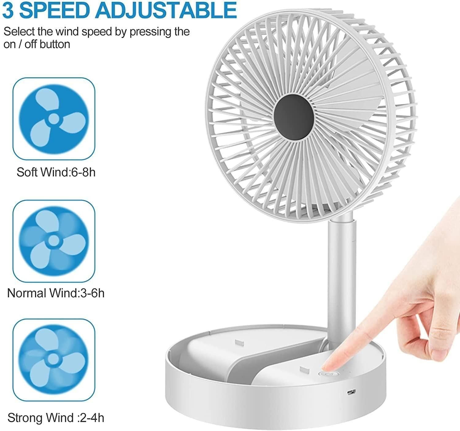 portable rechargeable table fan design