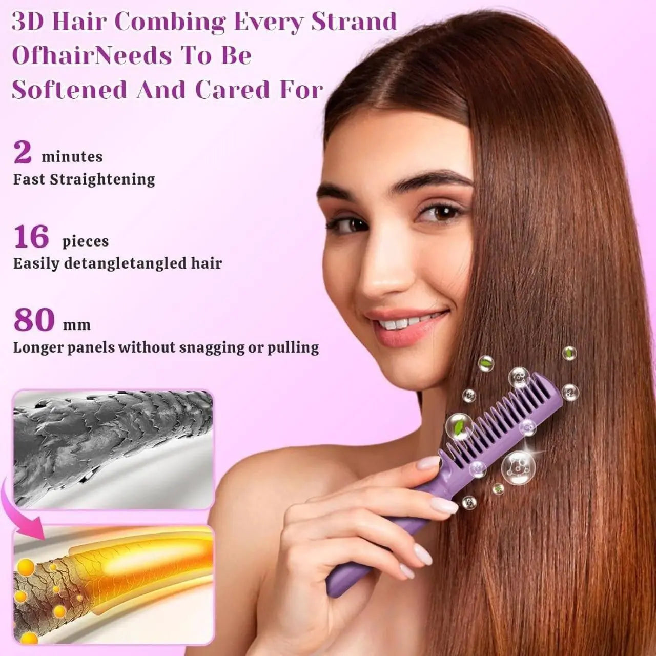rechargeable mini hair straightener comb charging