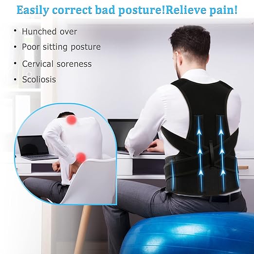 back view of posture corrector belt providing shoulder support