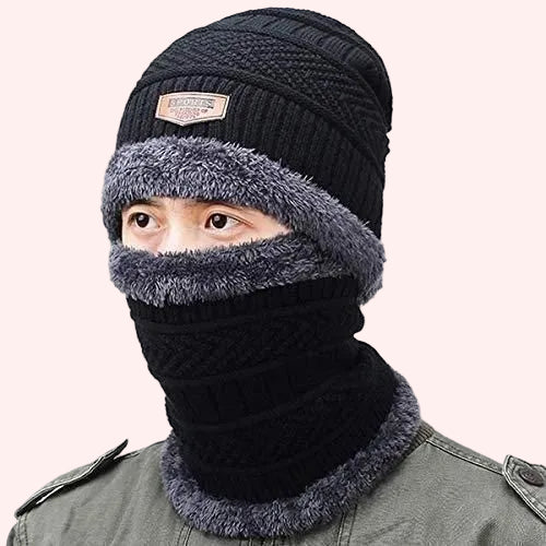unisex woolen cap set for winter wear