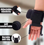 weight lifting hooks with adjustable wrist straps